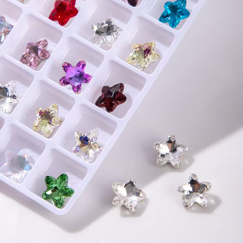 FS4730- 8mm Five - Pointed Star Pointed Bottom Crystal Diamonds