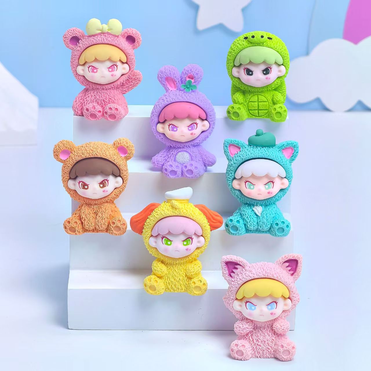 FS4989- 7 PCS/Set Big Cousin Animal Charms Figurine Ornaments