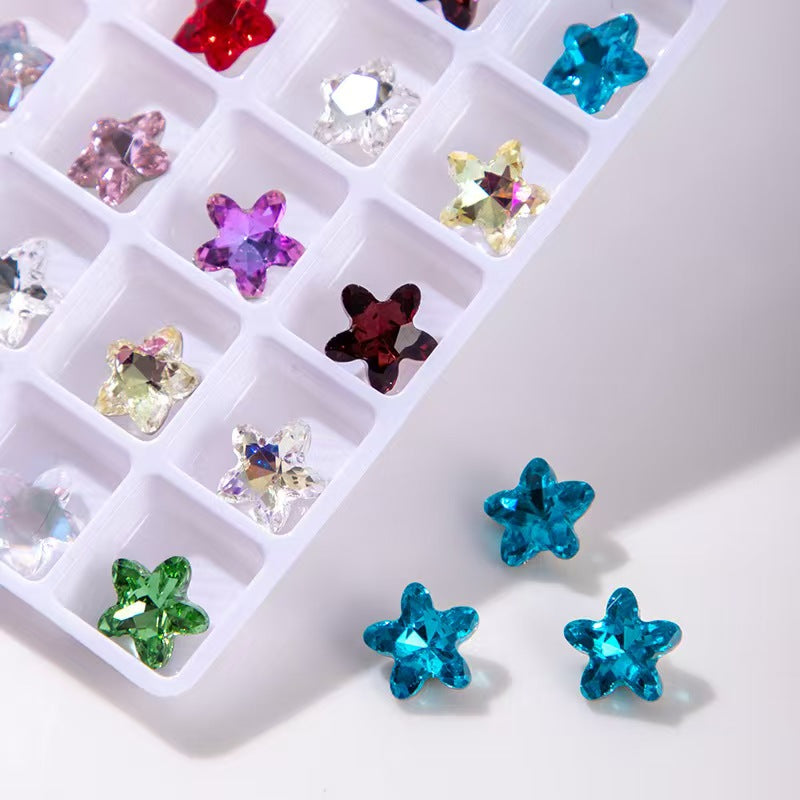 FS4730- 8mm Five - Pointed Star Pointed Bottom Crystal Diamonds