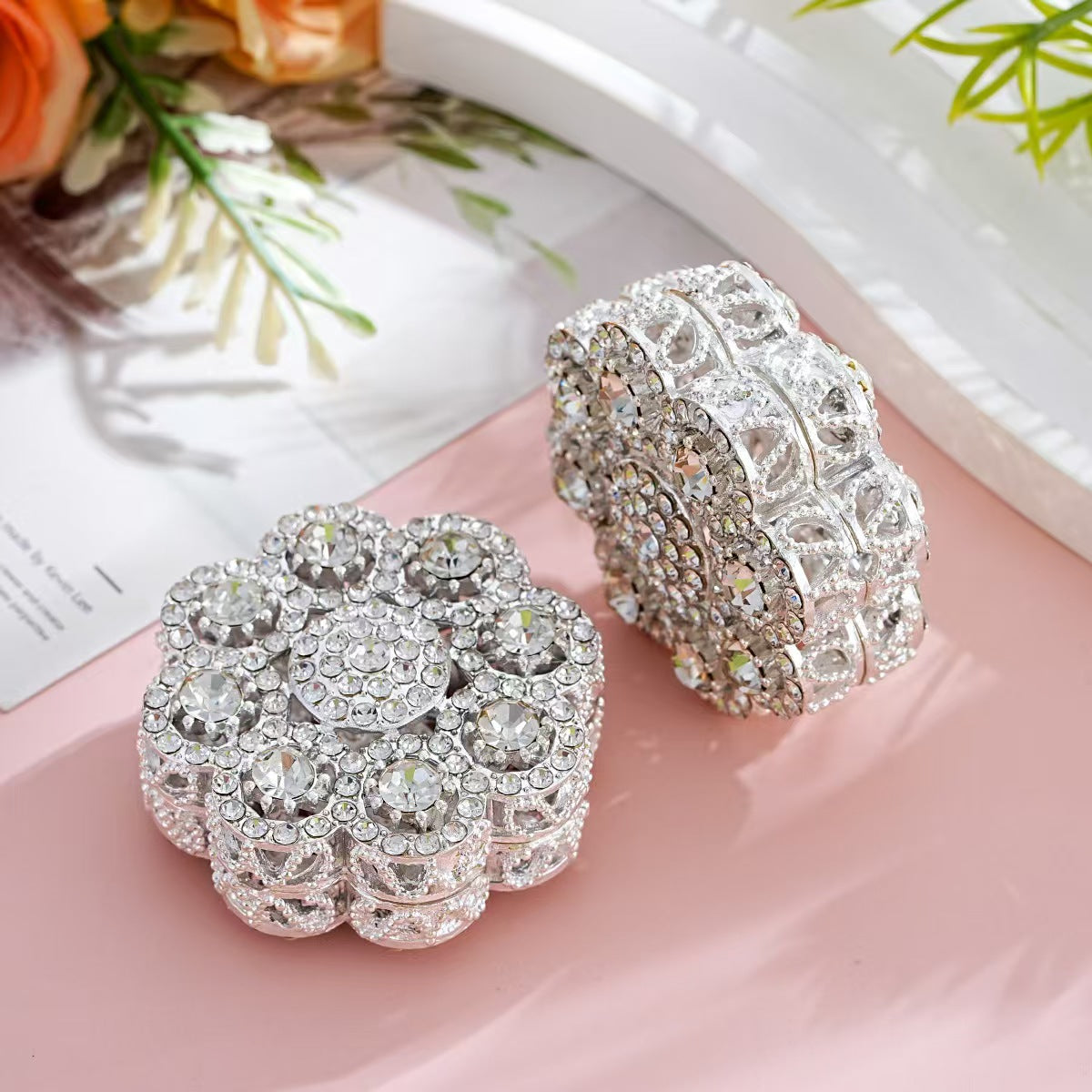 FS5388- 41mm 8 Petal Round Flower Metal Beads 8-Petal Round Flower Metal Beads Fit For Pen