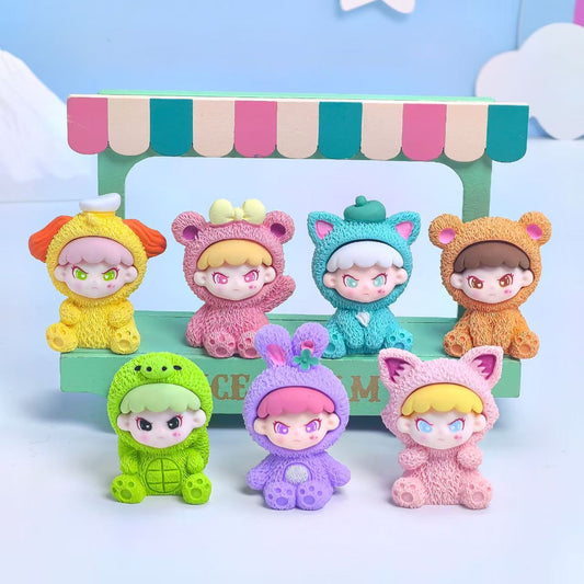 FS4989- 7 PCS/Set Big Cousin Animal Charms Figurine Ornaments