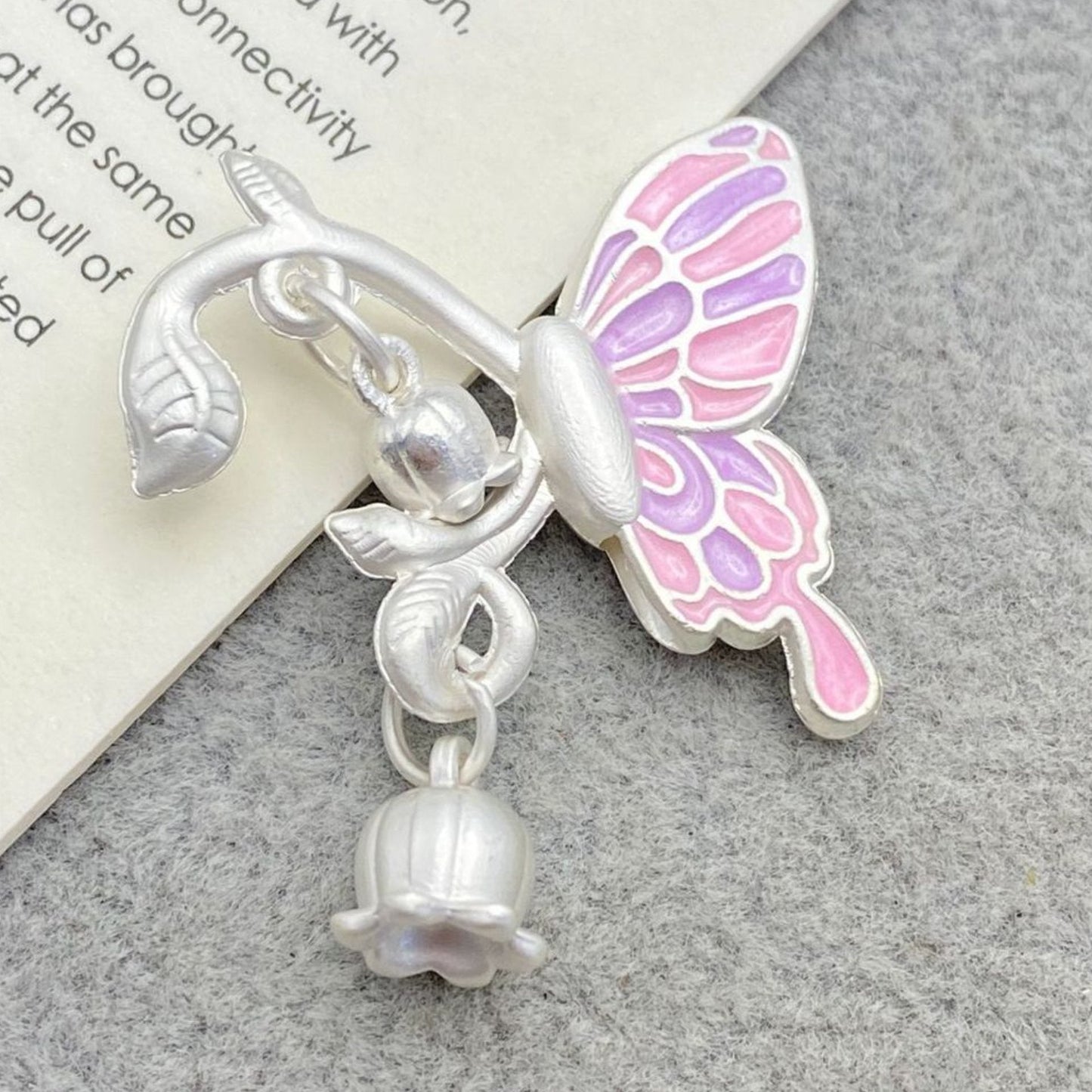 FS3090- Butterfly with Lily of the valley Alloy Beads for Making Keychain
