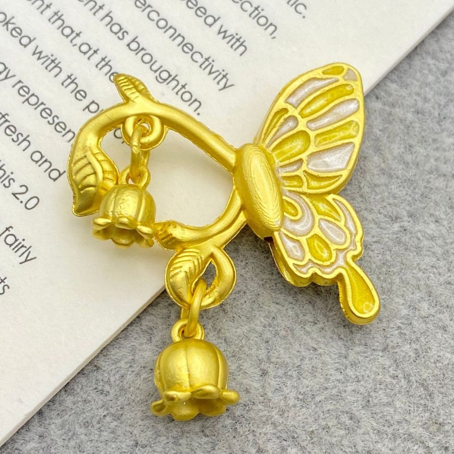 FS3090- Butterfly with Lily of the valley Alloy Beads for Making Keychain