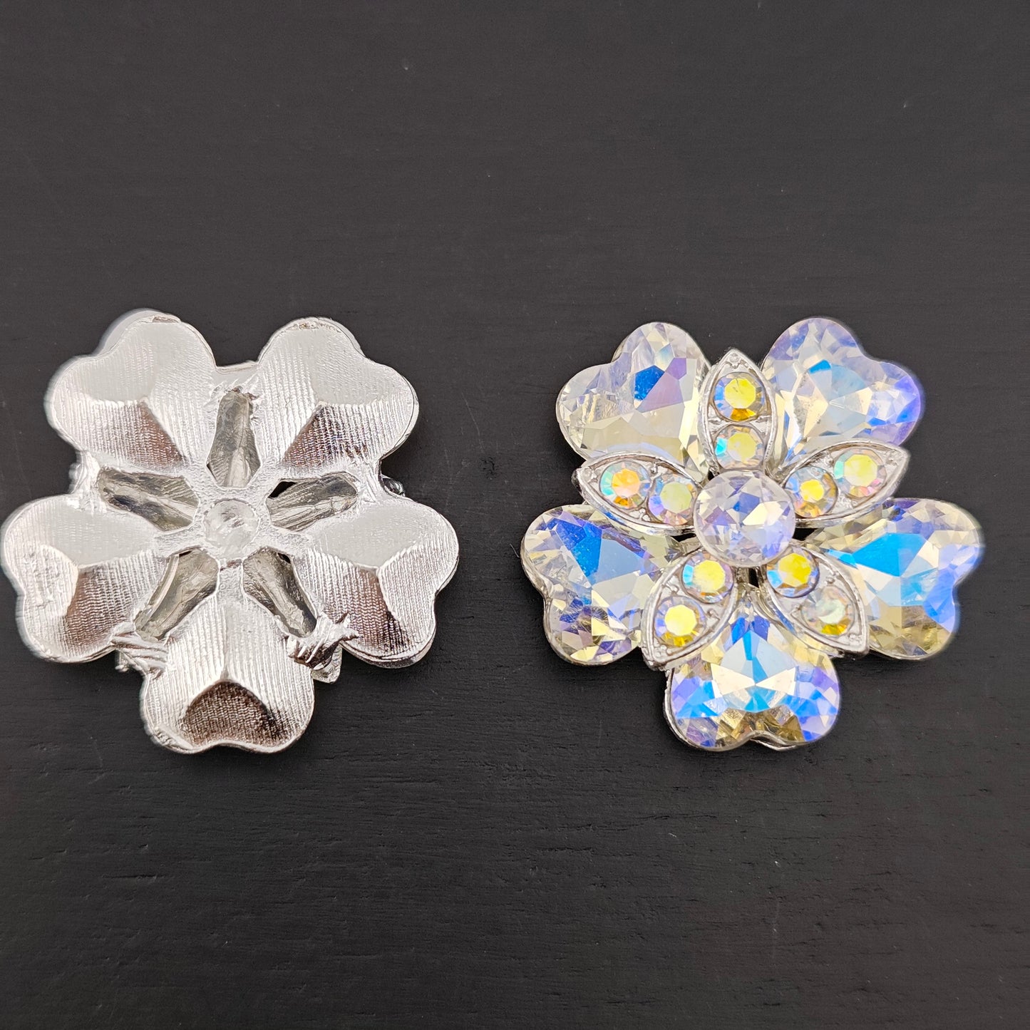 FS2995- 27mm Love Crystal 5 Petal double-deck Charms for making Fancy Beads