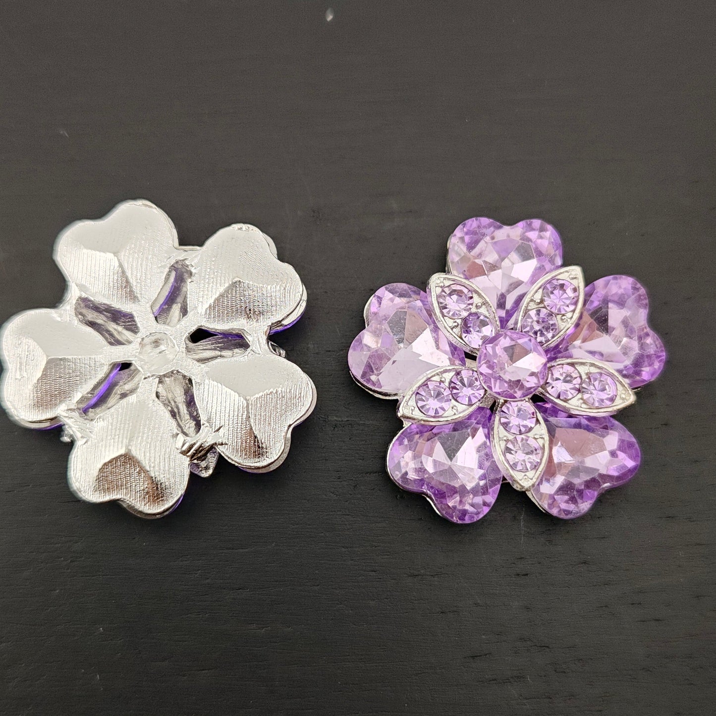 FS2995- 27mm Love Crystal 5 Petal double-deck Charms for making Fancy Beads