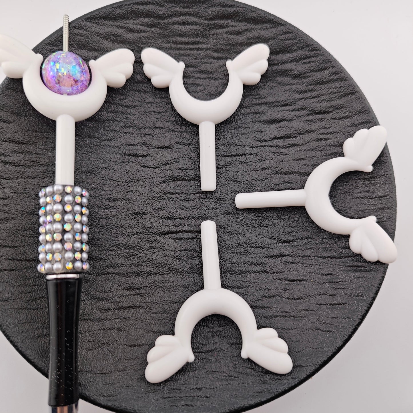 FS3076- 10 Pieces Wings Moon Magic Wand Based Beads