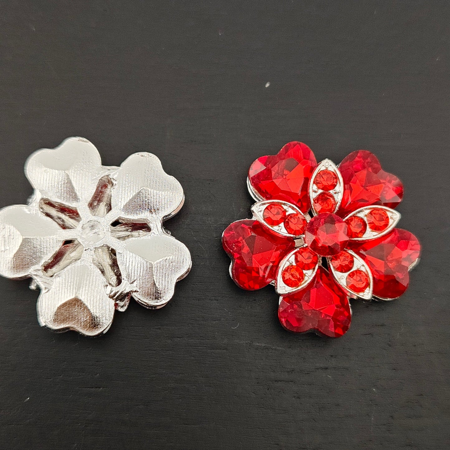 FS2995- 27mm Love Crystal 5 Petal double-deck Charms for making Fancy Beads