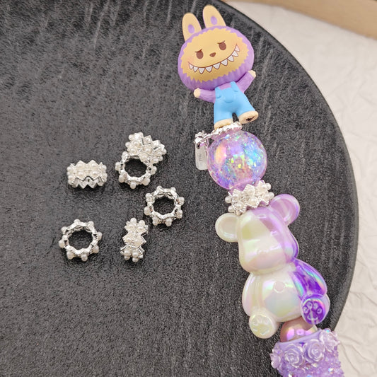 FS2846- 12mm Two Rows Pearl Alloy Spacers