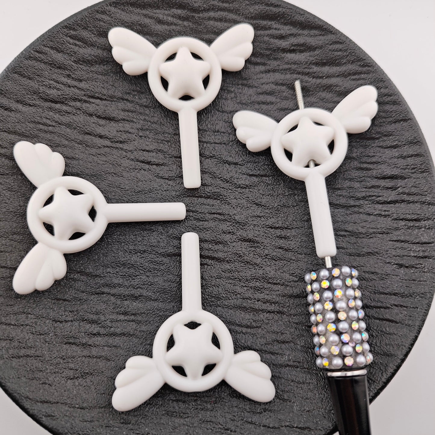 FS3077- 10 Pieces Wings Star Magic Wand Based Beads