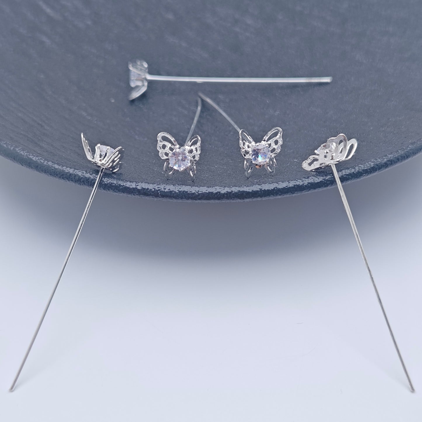 FS4894- 40mm Copper Cubic Zirconia Needle Butterfly