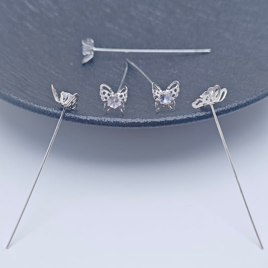 FS4894- 40mm Copper Cubic Zirconia Needle Butterfly