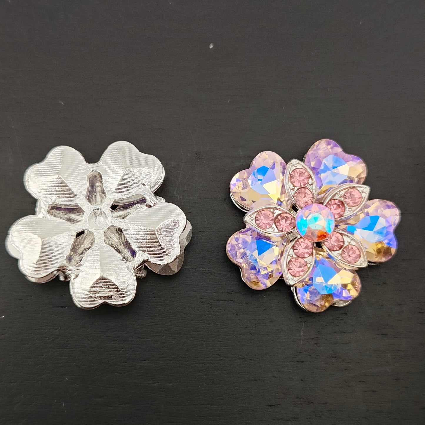 FS2995- 27mm Love Crystal 5 Petal double-deck Charms for making Fancy Beads