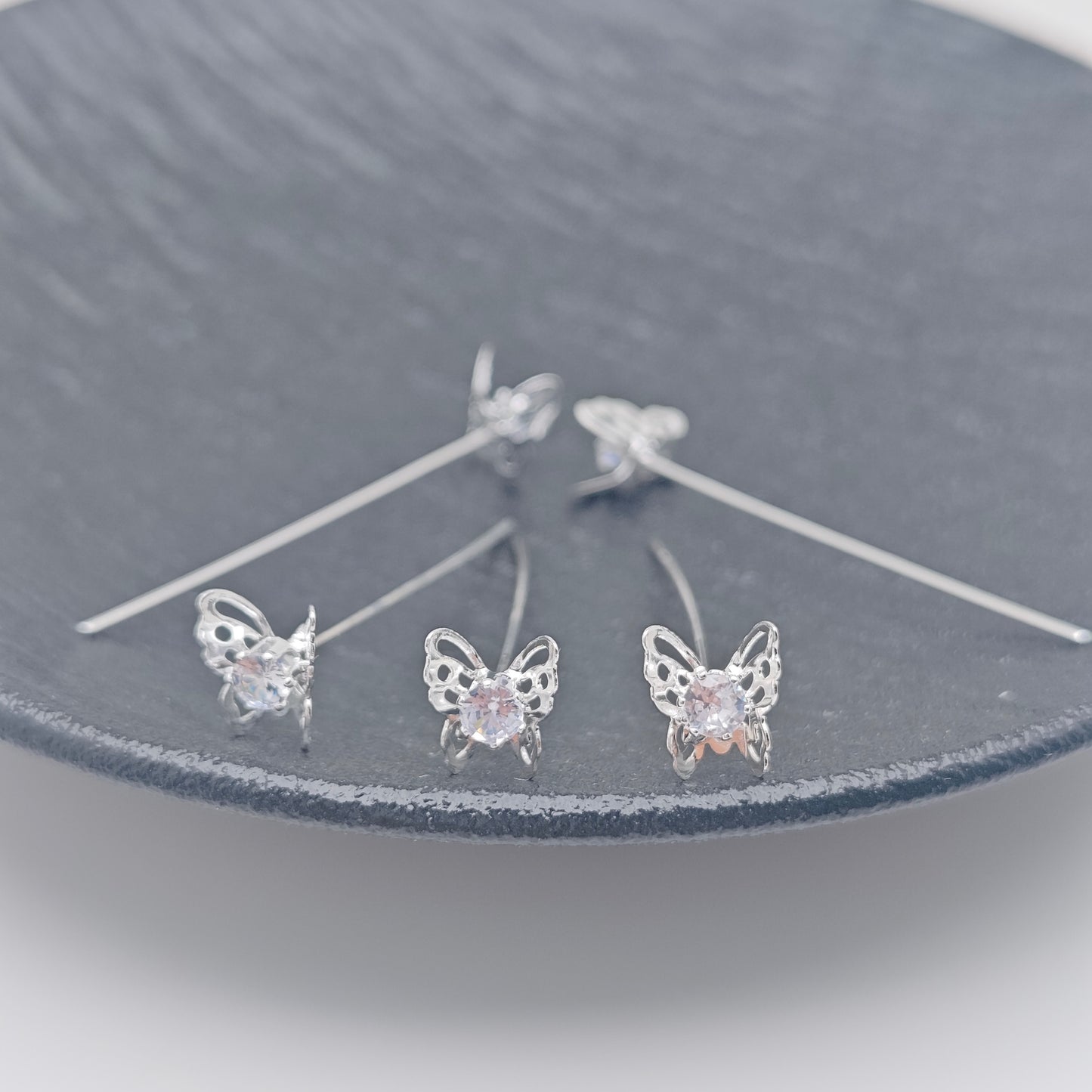 FS4894- 40mm Copper Cubic Zirconia Needle Butterfly