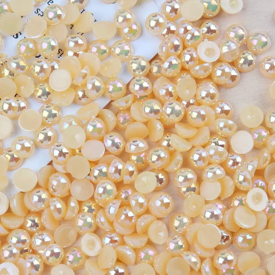 FS3639-4mm AB Half Pearl Looking Half Acrylic Pearl Patch For Making Fancy Beads Or Fancy Pen