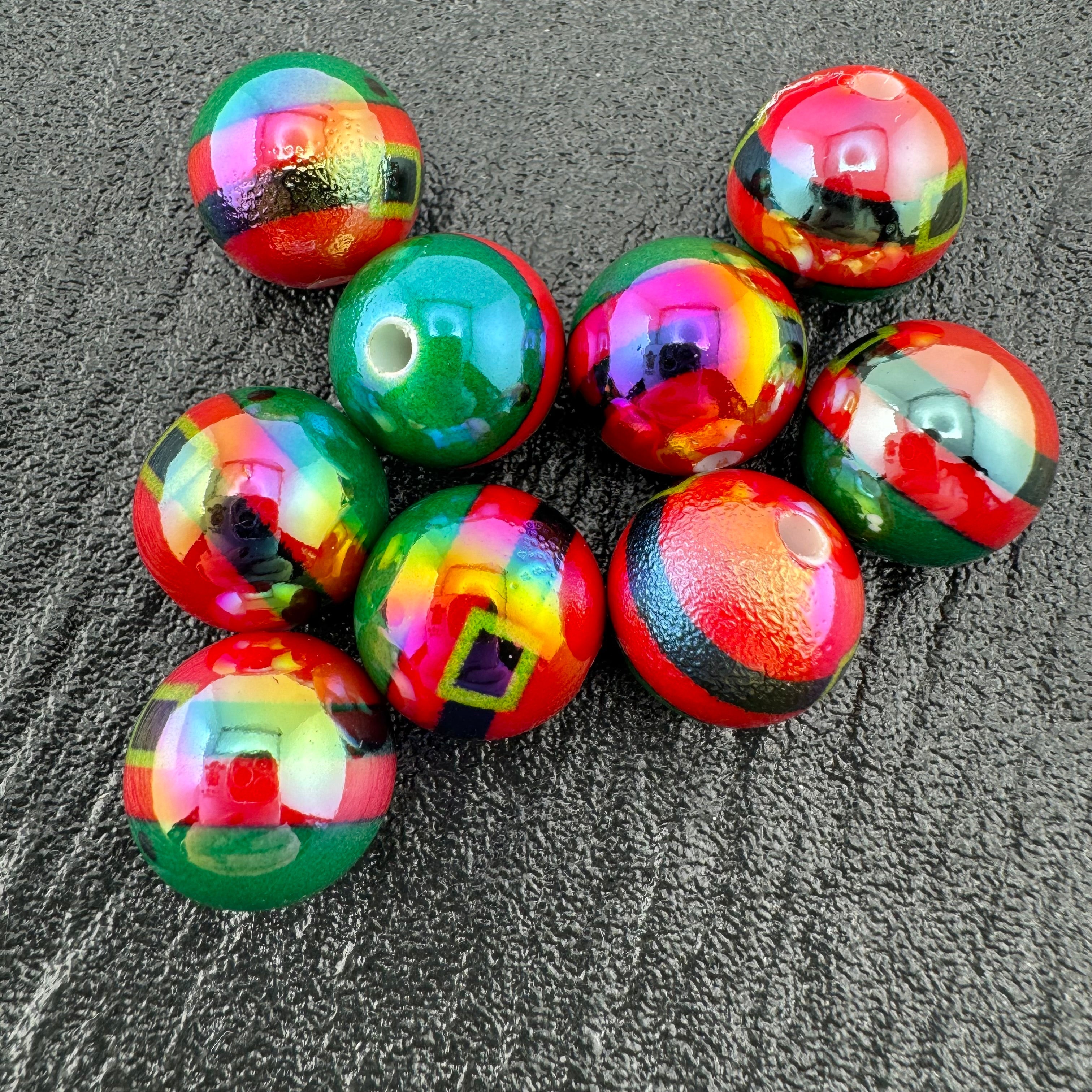 FS2178-16mm Christmas Acrylic Beads Fit For Beadable Pens