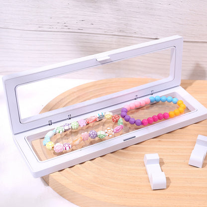 [KM6956]-[KM6961]- Rectangular Multiple Sizes PE Black and White Suspended Box Jewelry Box, Small Jewelry Ring Box, Suspended Anti-oxidation Exquisite Display Box,[KM6955]- Groove Width:2cm, Rectangular Little Legs base Stands