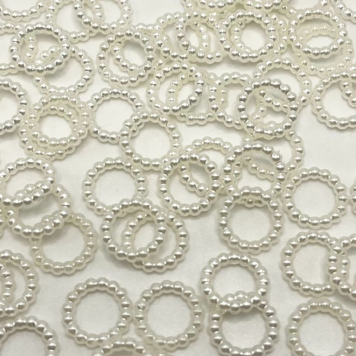 [KM6944]- 6mm, 8mm, 10mm, 12mm, 14mm, Acrylic Pearl White Spacers Rings, Use for DIY Fancy Beads
