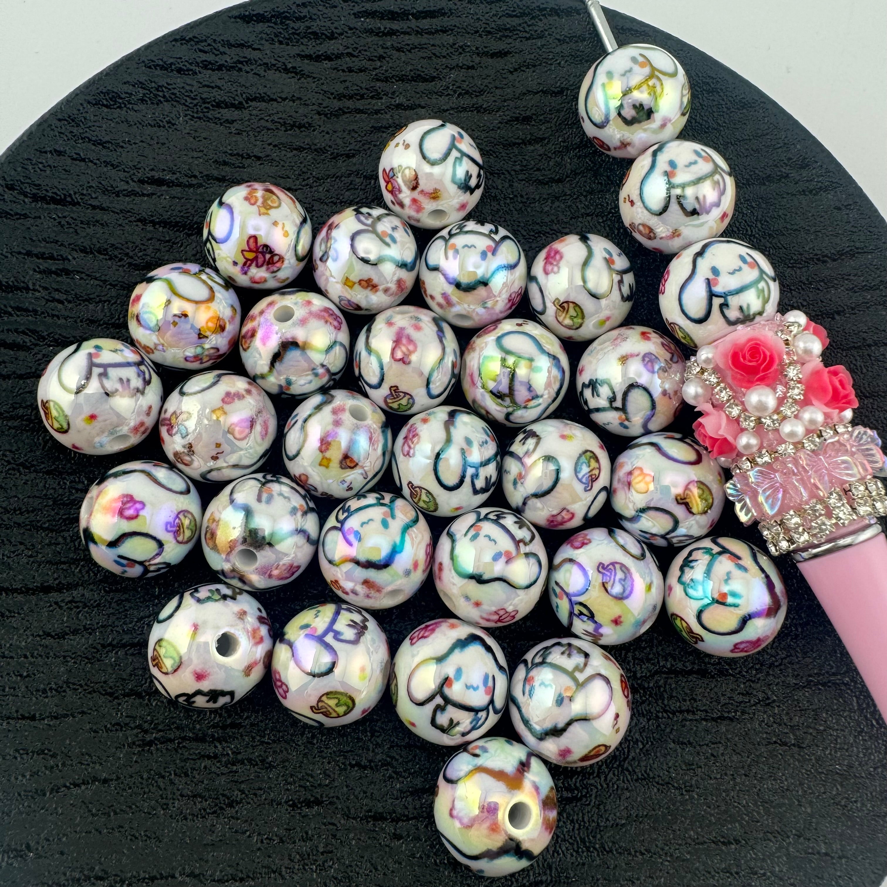 FS2025-Cinnaromall Printed Acrylic Beads Fit For Beadable Pens