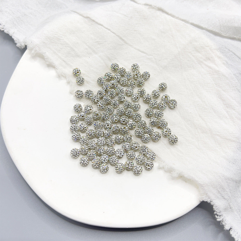 FS2316-6mm Size Sparkling Clay Beads ( Hole is small can be used for Pen Topper)