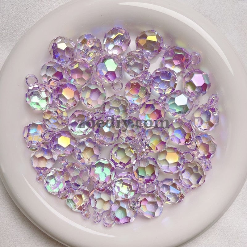 FS1565-16MM Colorful UV  Multi faceted Football Dangle Hnanging Beads For Making Car Hangers