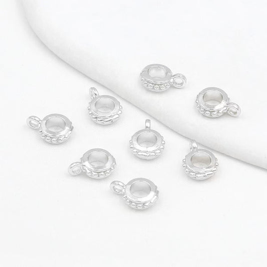 FS5182- 7.5mm Silver-Plated Spacers With Hanging Holes Spacer Beads With Hanging Holes