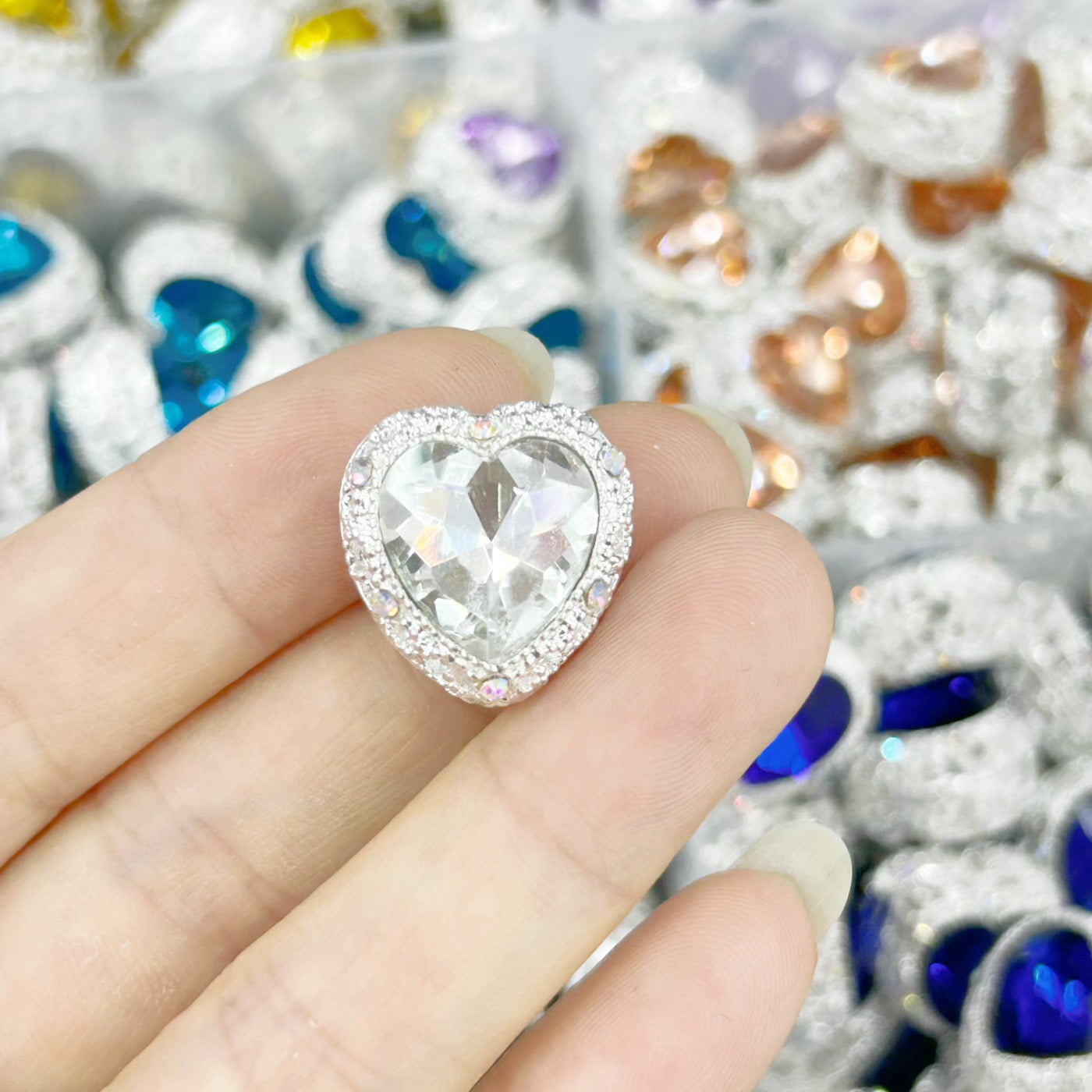 FS1641-20MM Love Sparkling Diamond Metal Beads Fit For Beadable Pen