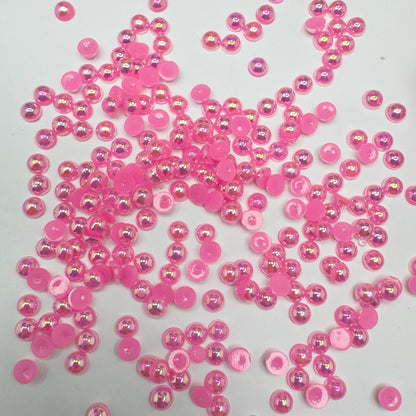 FS3639-4mm AB Half Pearl Looking Half Acrylic Pearl Patch For Making Fancy Beads Or Fancy Pen