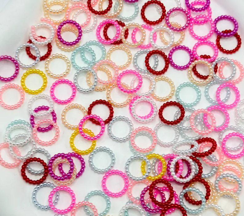 [KM6947]- 10mm Acrylic Pearl Spacers Rings
