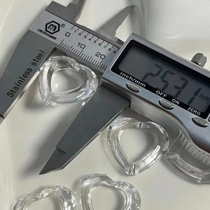 [KM0945]- 26mm Clear Hollow Heart based beads, Fit Pens