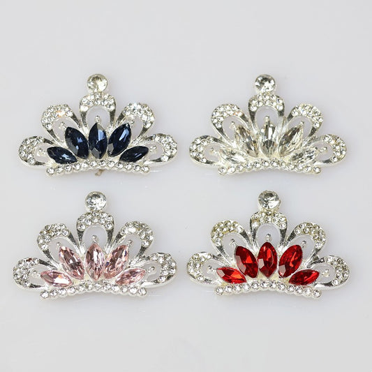 [KM4439]- 30mm*42mm Crystal Diamonds Crown Alloy Charms
