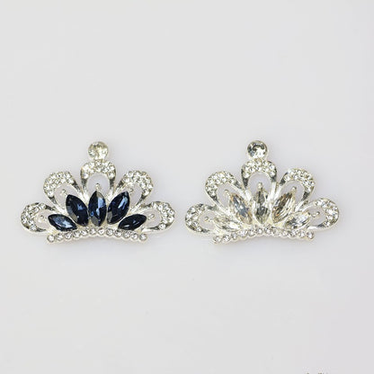 [KM4439]- 30mm*42mm Crystal Diamonds Crown Alloy Charms