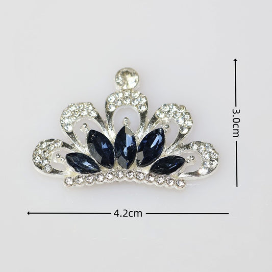 [KM4439]- 30mm*42mm Crystal Diamonds Crown Alloy Charms