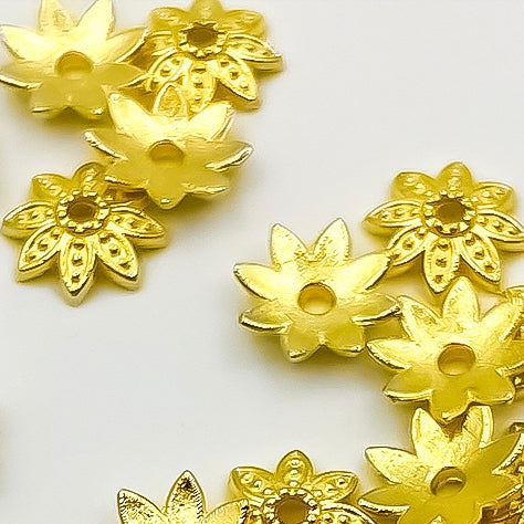 [KM1323]- 14mm Sliver or Gold Flower Stand Metal Spacers, Beads Caps, Fit For Beadable Pens