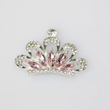 [KM4439]- 30mm*42mm Crystal Diamonds Crown Alloy Charms