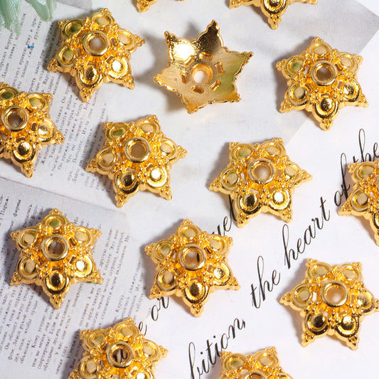 [KM6942]- 15mm Metal Six-Petal Flower Spacers, Beads Caps