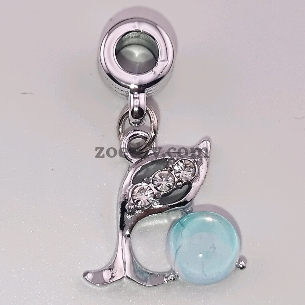 FS1096- Mixed Color Dolphin Cat 's-eye  Spacer Charms Fit For Beadable Pens