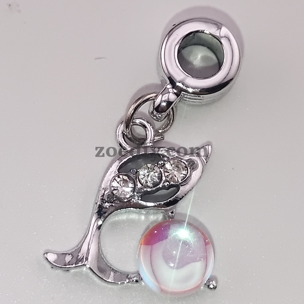 FS1096- Mixed Color Dolphin Cat 's-eye  Spacer Charms Fit For Beadable Pens