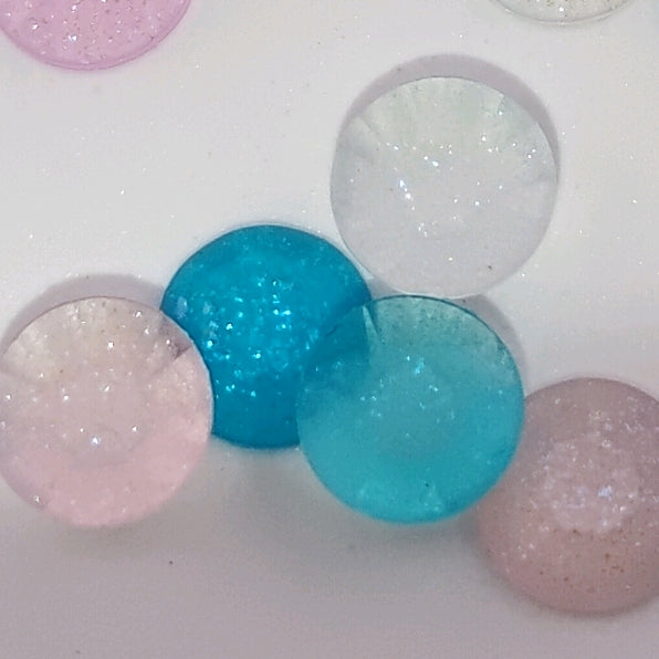 6MM Mixed Color Gliter Glowing  Semi-Circle Resin Accessories