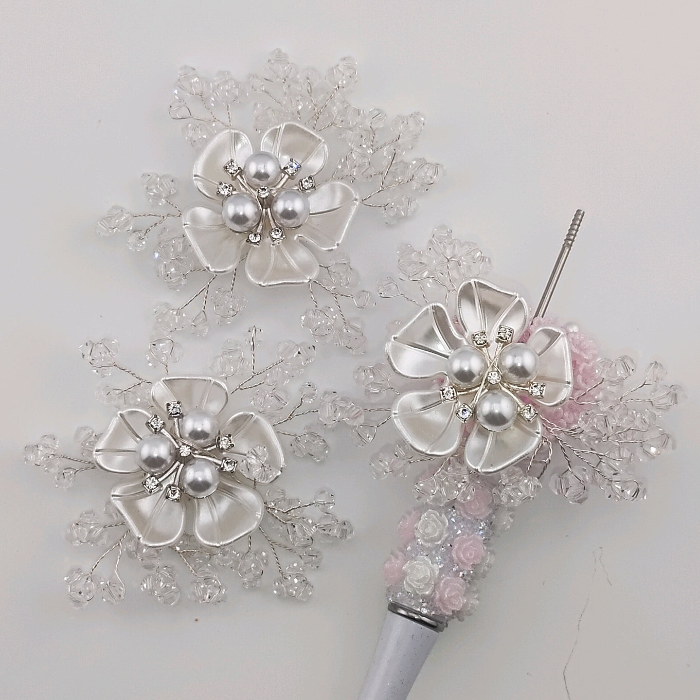 70MM crystal pearl petal flowers