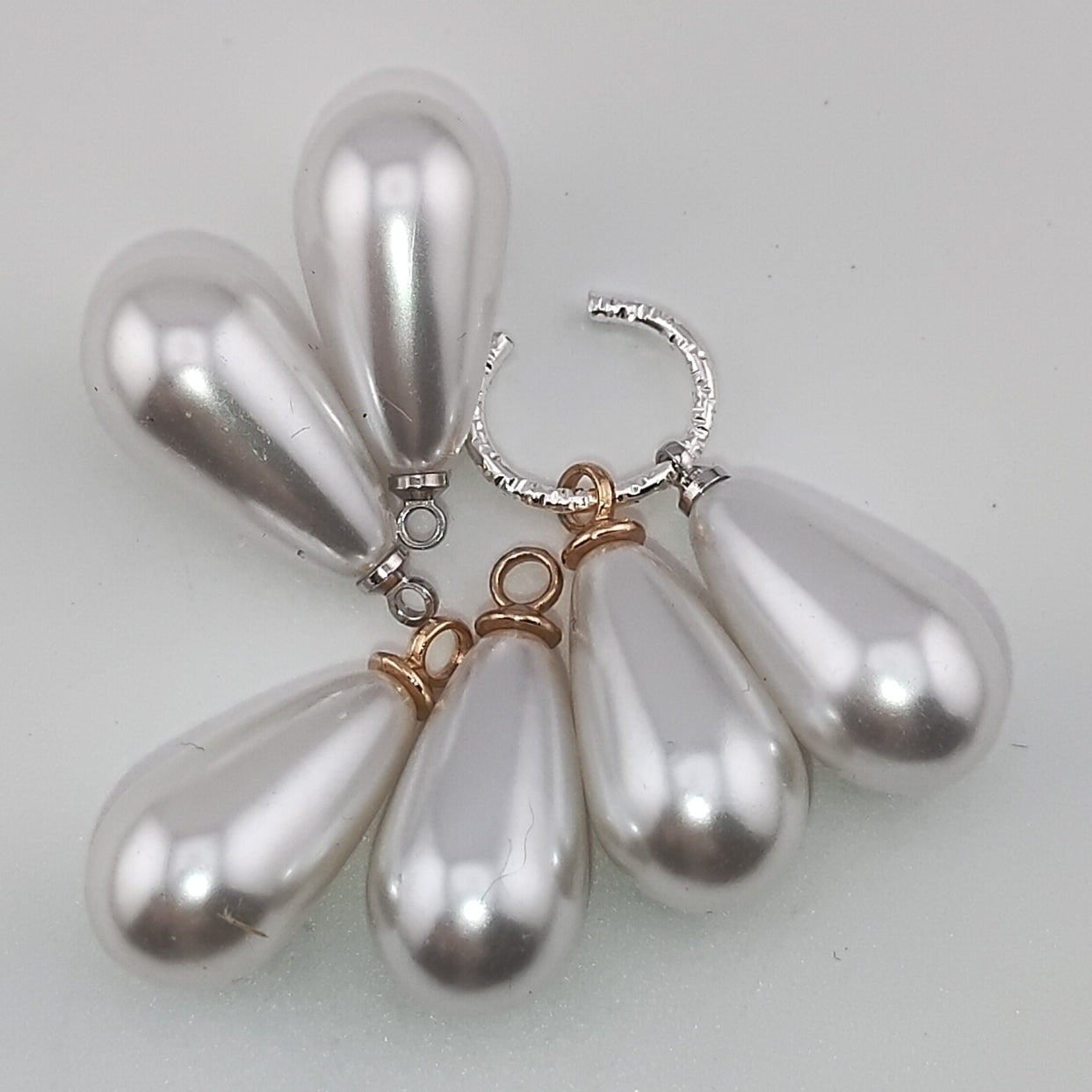 18MM Two Color  Pearl Looking Acrylic Charms