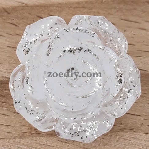 FS0059-18MM Mixed Color Fine Glitter Camellia Flower Resin Accessories For Making Fancy Beads