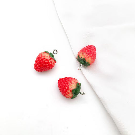 FS3949- 32mm Strawberry Beads Strawberry Resin Pendants