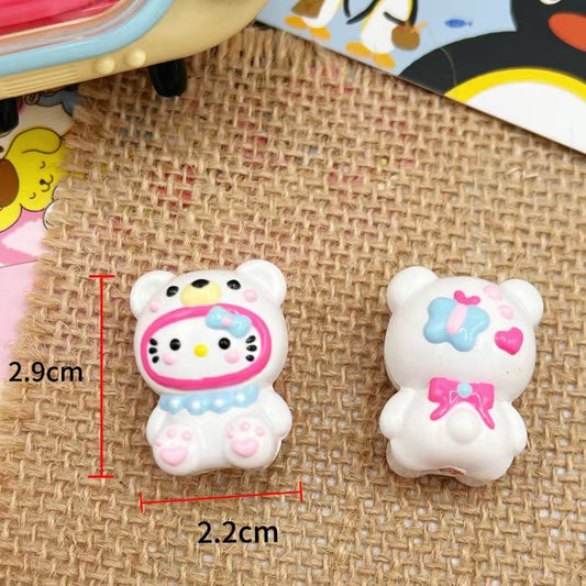 FS4807-29*22mm Hk Bear Hand - Painted Beads