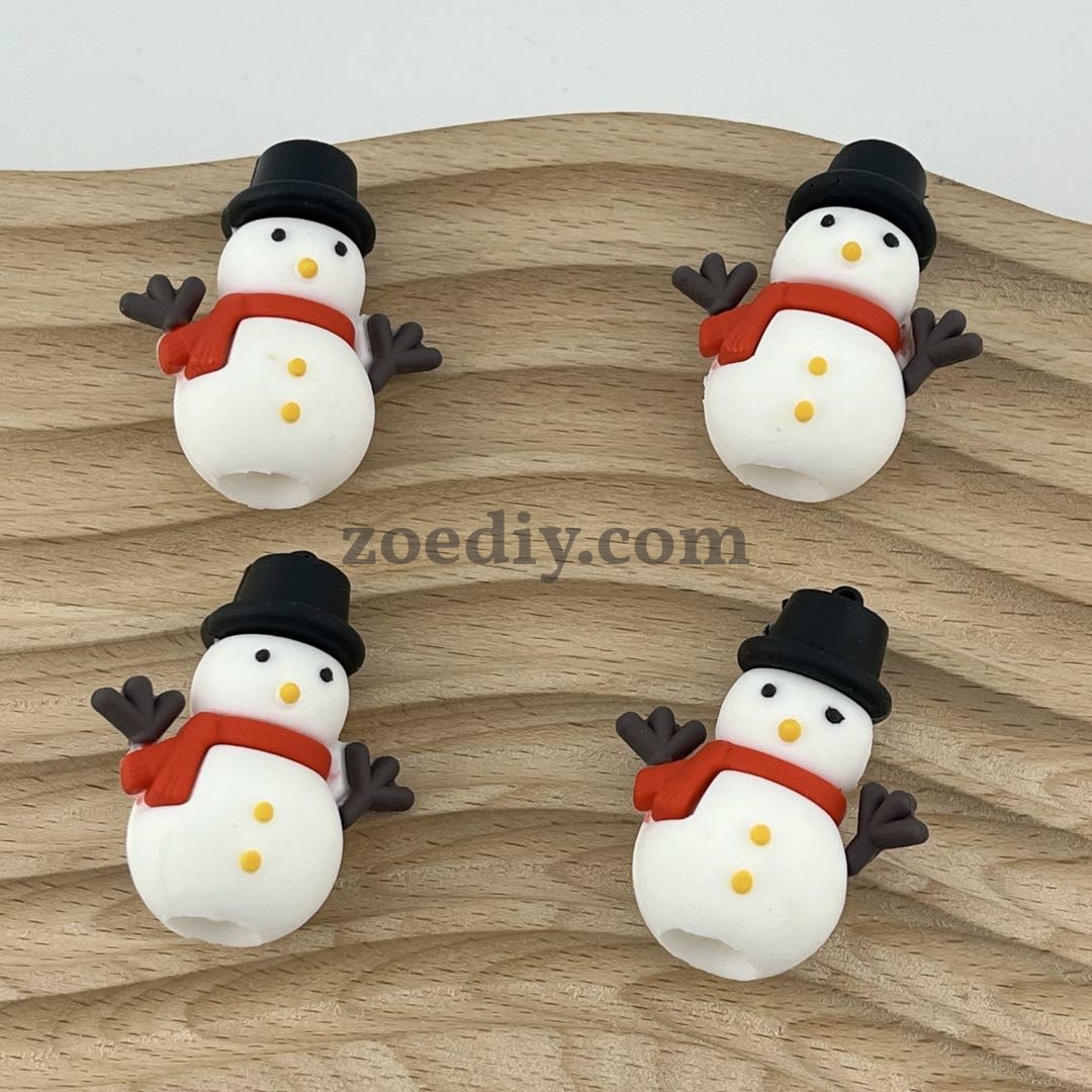 FS1562-Snowman PVC Material Pen Cap Fit For Beadspen Bead