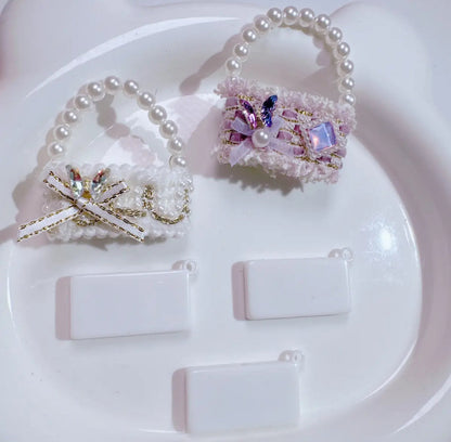 FS1079- 20*37Mm Rectangle Bag Beads, Rectangular Single-Hanging Bag Bottom Beads