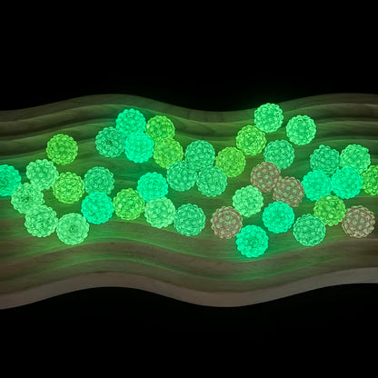 FS1222- 16mm Glow-In-The-Dark Waxberry Ball Resin Beads