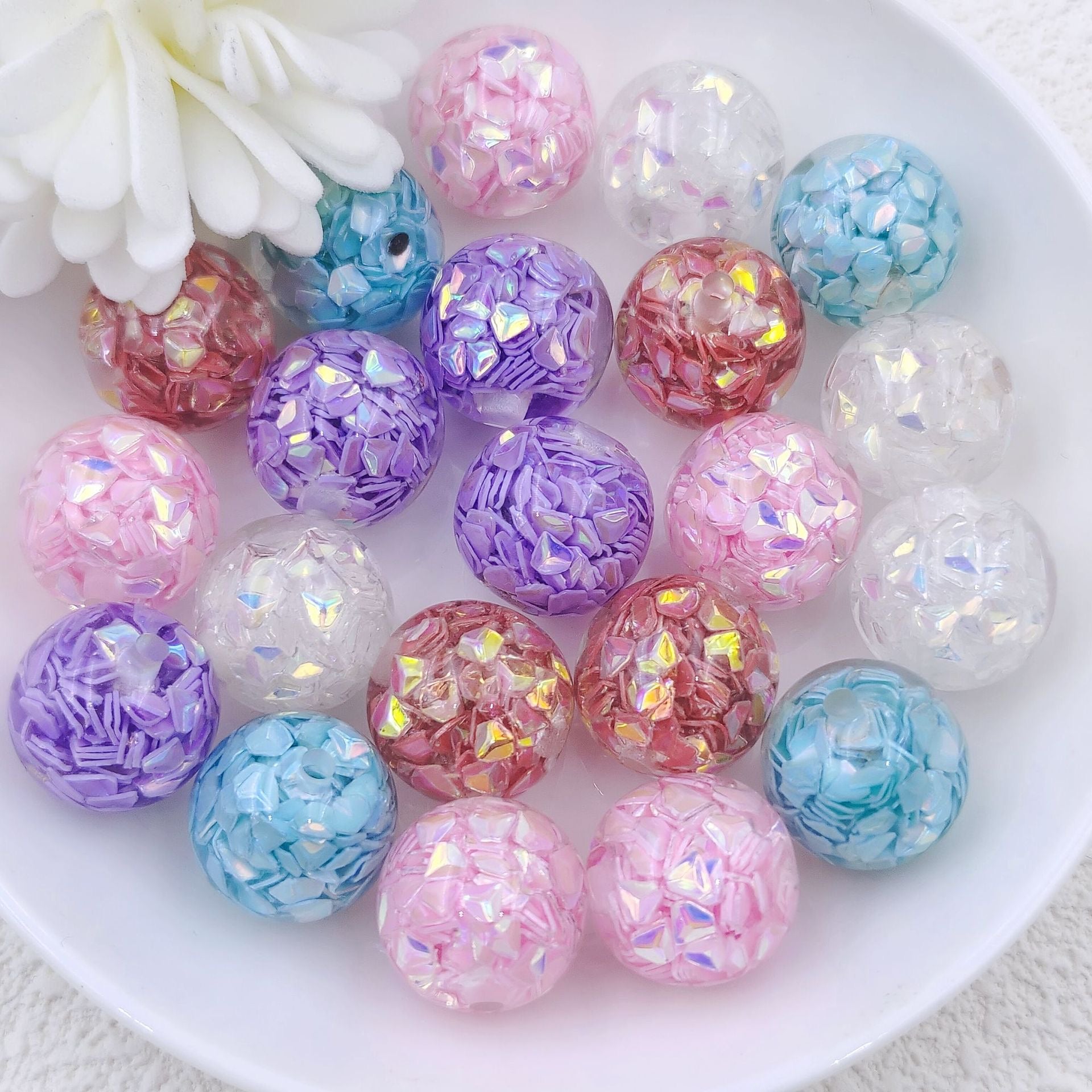 16MM Flash Chip Resin Beads Fit For Beadable Pens