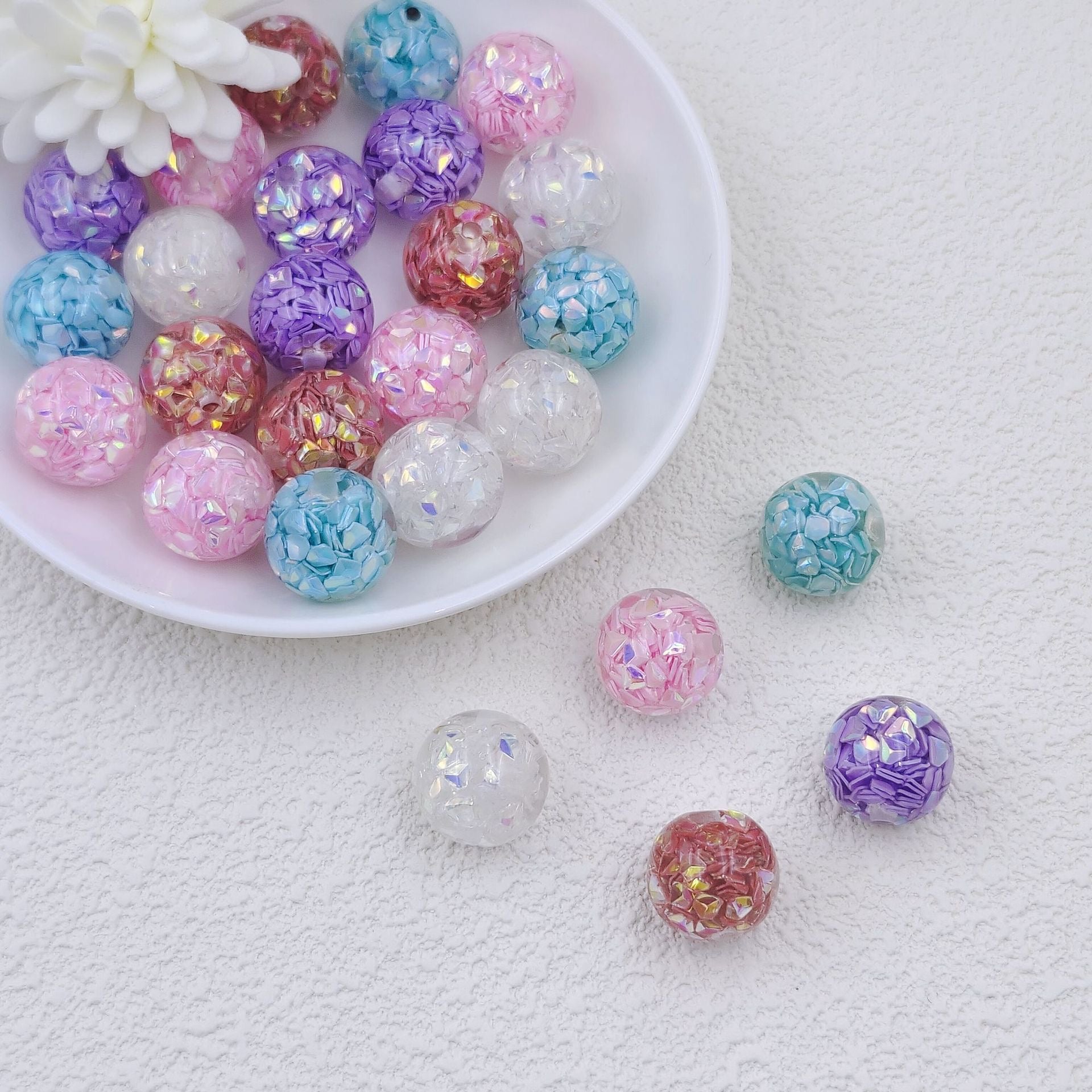 16MM Flash Chip Resin Beads Fit For Beadable Pens