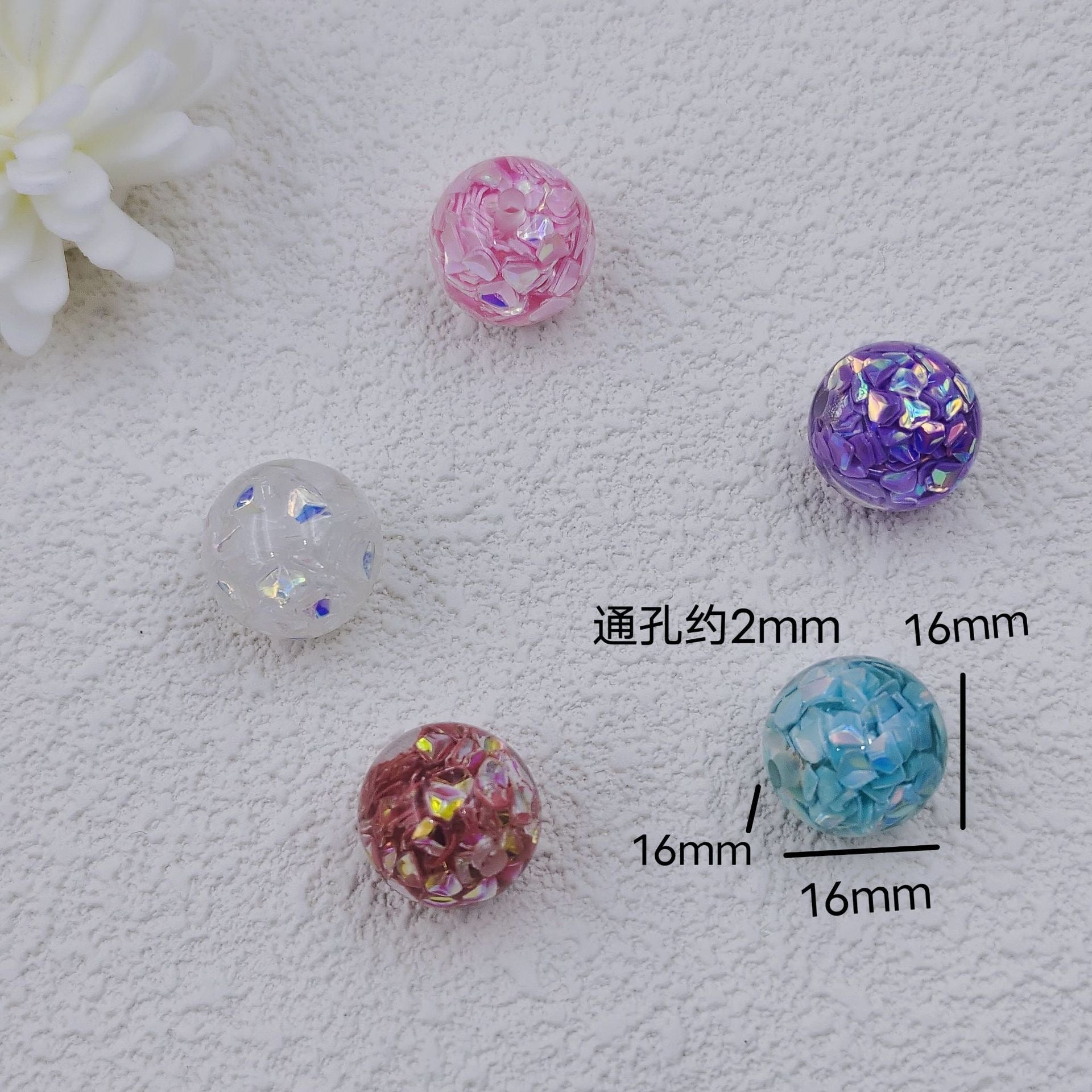 16MM Flash Chip Resin Beads Fit For Beadable Pens