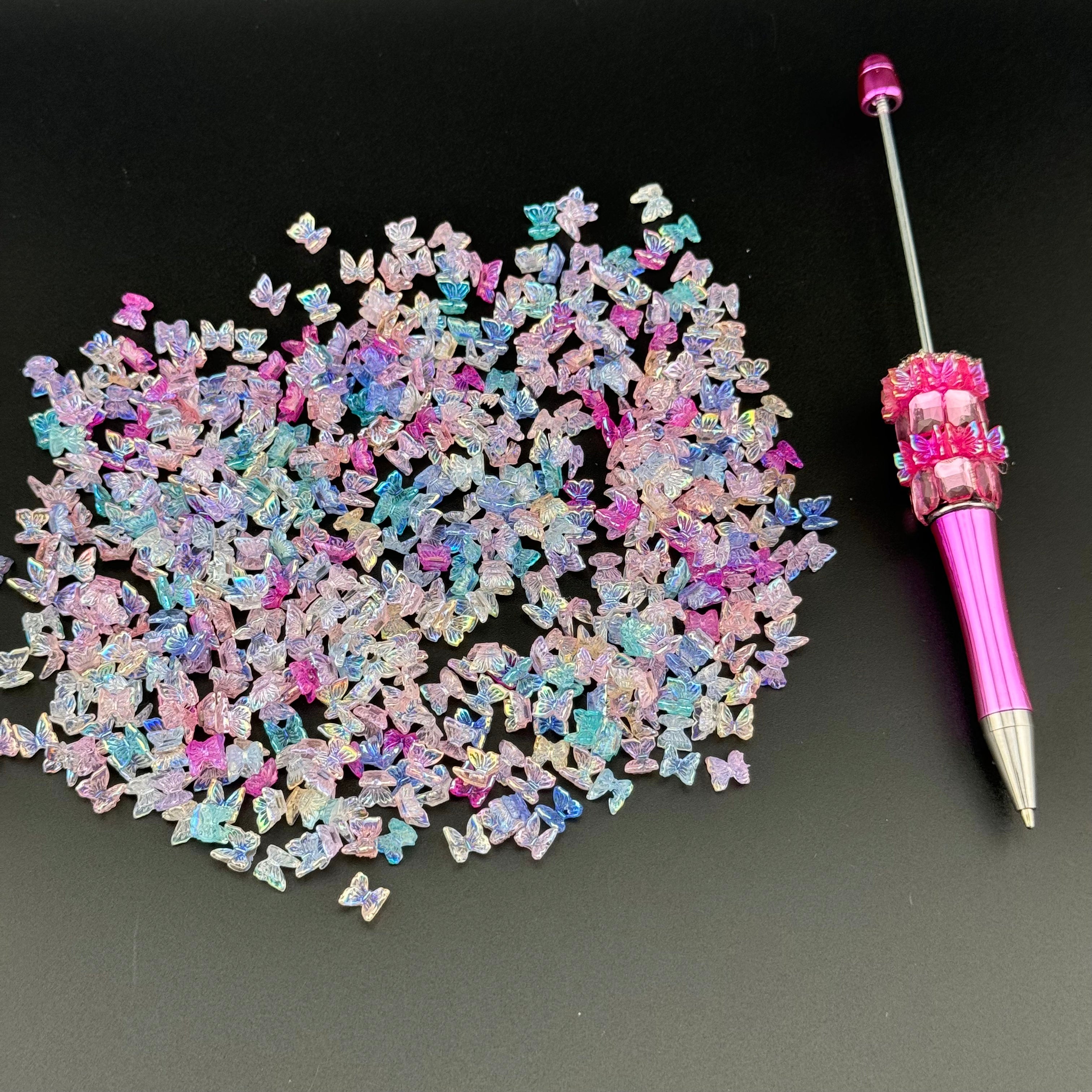 6.5mm*6.5mm  Mixed Color Mini Butterfly Resin Nail Charms For Making Fancy Pen Or Fancy Bead Or Nails